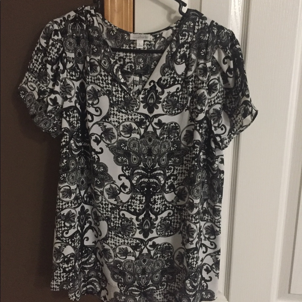Black and white blouse